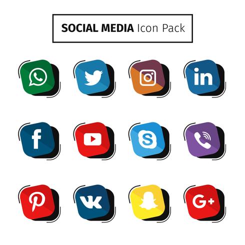 Colección de redes sociales modernas vector