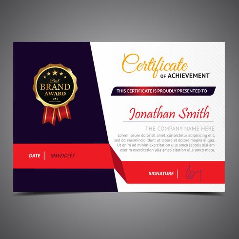 Black And Red Elegant Diploma Template vector