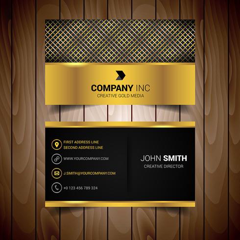 Silver And Gold Abstract Business Card vector