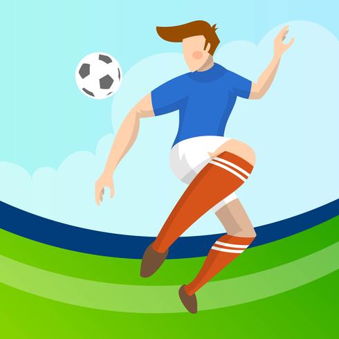 Modern Minimalist France Soccer Player Passing a ball with gradient background vector Illustration