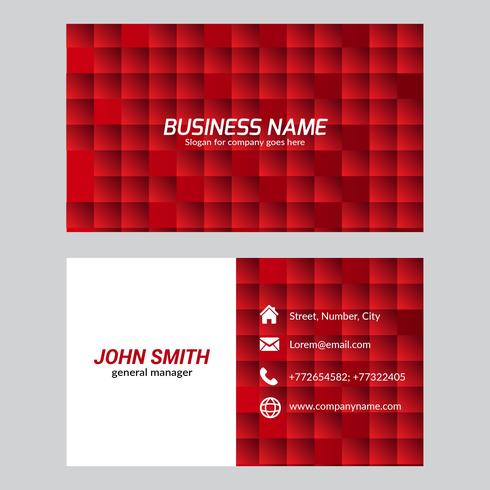 Free Vector Red Squares Business Card Template