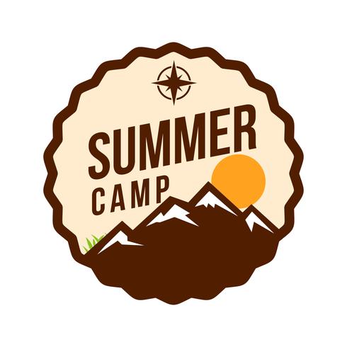 insignia de parche de campamento de verano vector