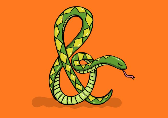 ilustración de serpiente y ampersand vector