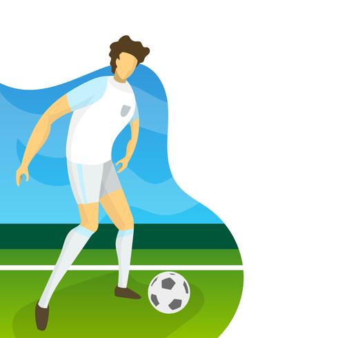 Jugador de fútbol minimalista moderno de Inglaterra para la Copa del mundo 2018 listo para disparar con el vector de fondo degradado