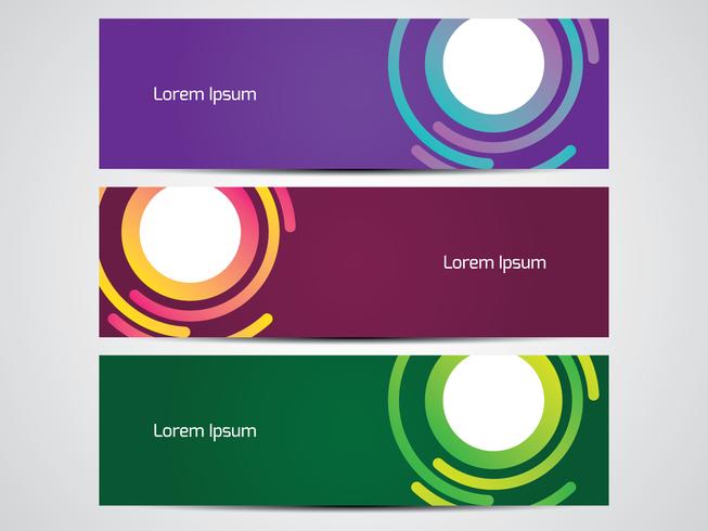 Modern Abstract Web Header Set vector