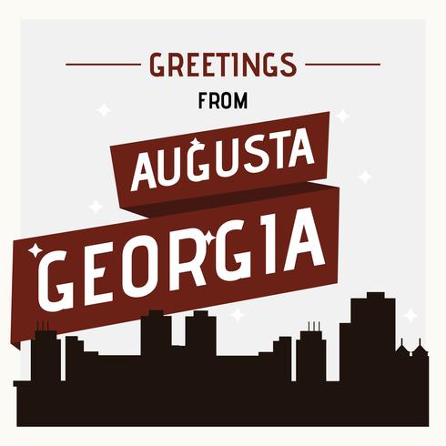 Ilustración de la postal de Augusta Georgia vector