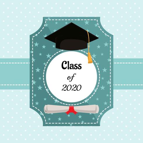 Graduation Card Vector Template 