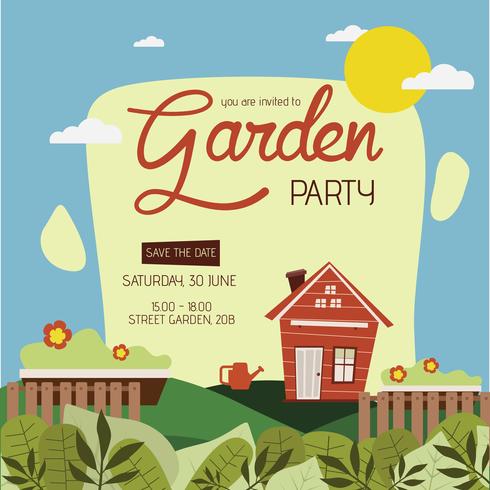 Garden Party Invitation Template vector