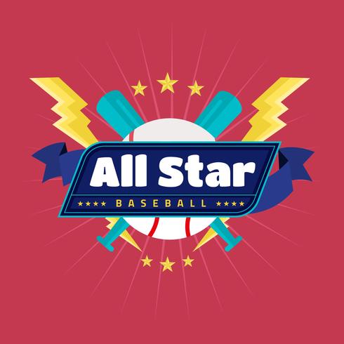 Baseball All Star Vector Badge