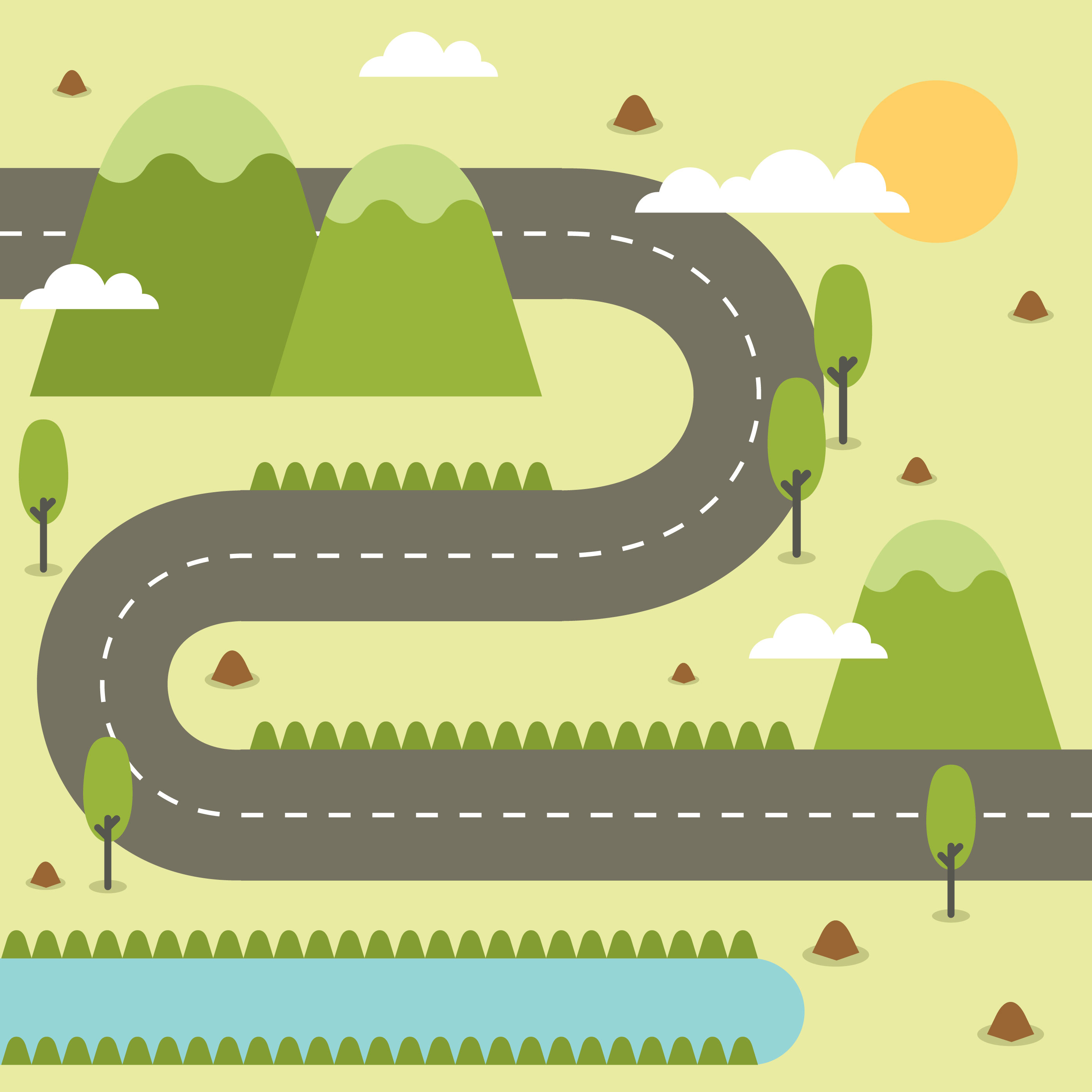 Road Map Illustration 213504 Vector Art At Vecteezy