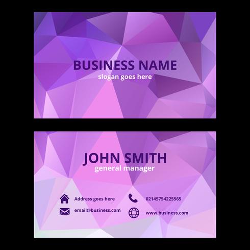 Pink Geometric Business Card Template vector