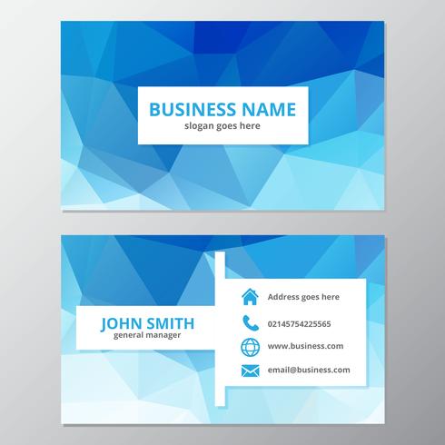 Abstract Blue Geometric Business Card vector