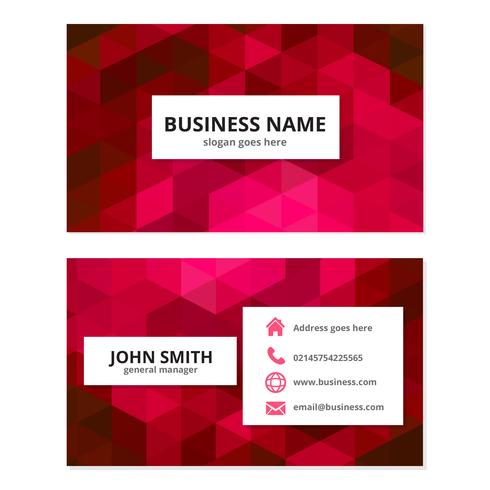 Pink Geometric Business Card vector