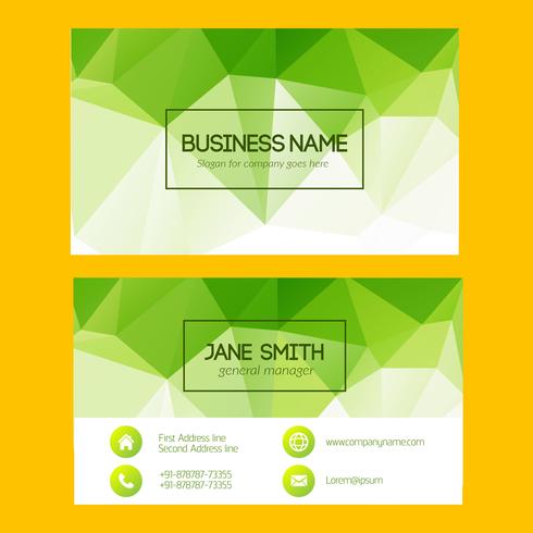 Green Geometric Business Card vector