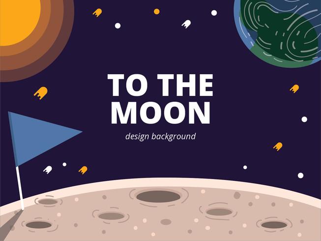 Moon Spacescape Background vector