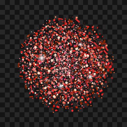 Red Pile of Glitter in a Transparent Background vector