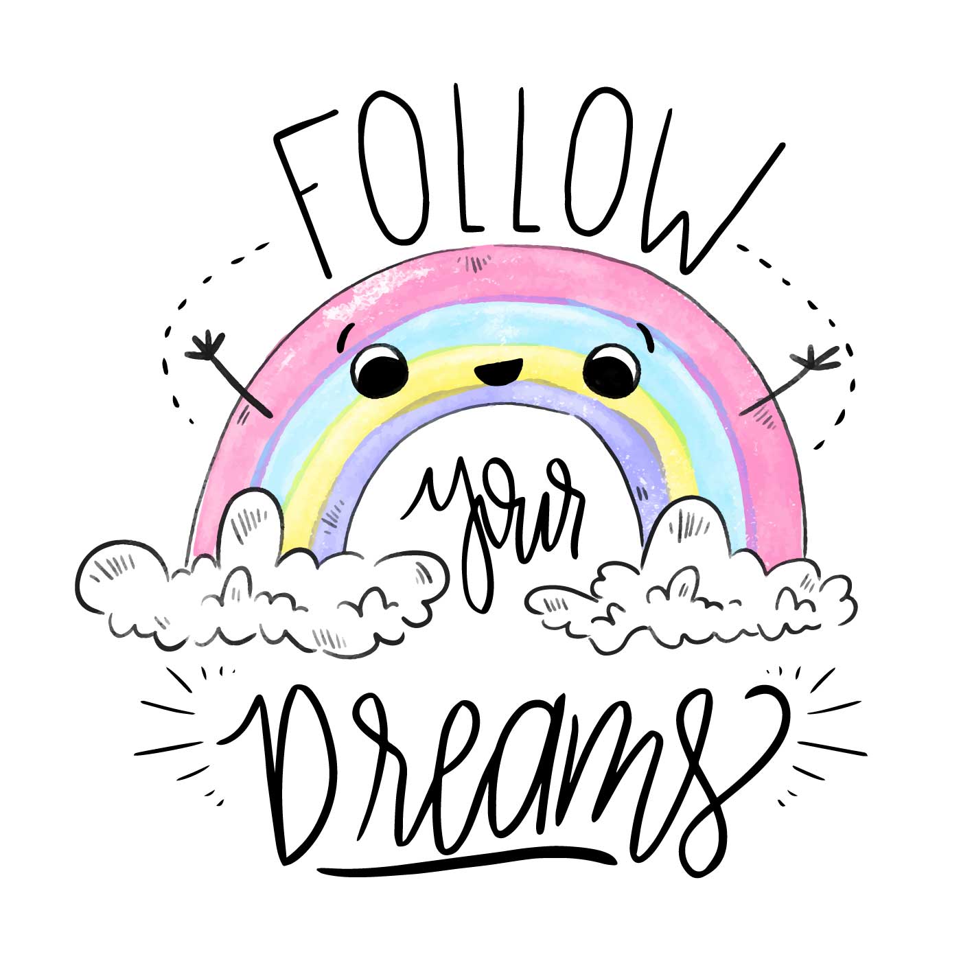 Cute Rainbow Character With Inspirational Quote 213828 Vector Art At 