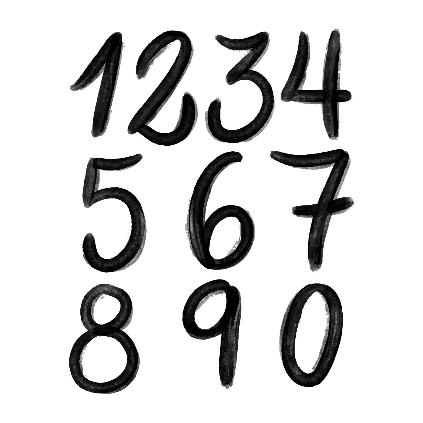 Download Ink Numbers Collection - Download Free Vectors, Clipart Graphics & Vector Art
