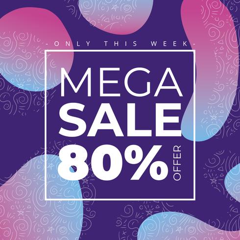 Gradient Mega Sale Background vector