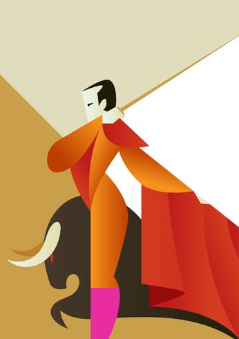 Bull Fighter Illustration vector