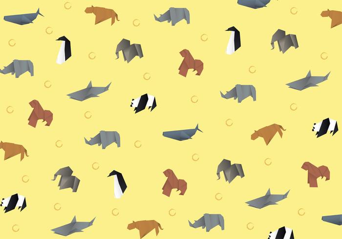 Origami Animal Pattern Vector