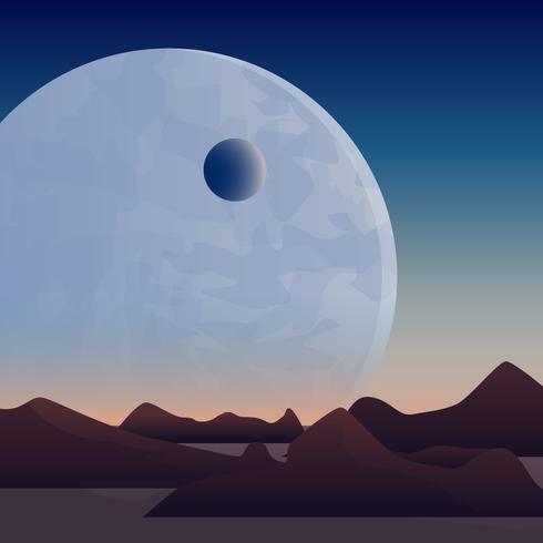 Awesome Moon Spacescape Vectores