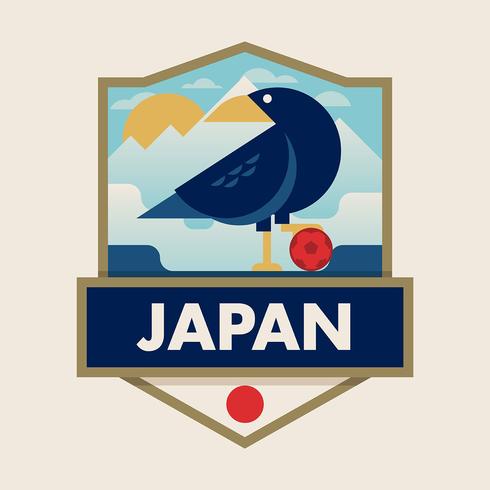 Japan World Cup Soccer Badges vector