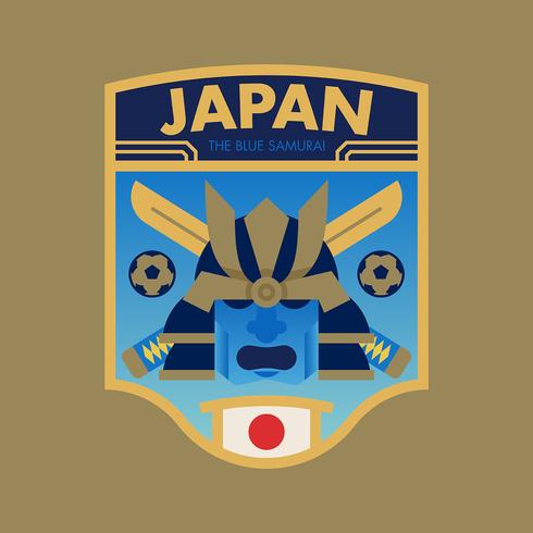 Japan World Cup Soccer Badges vector