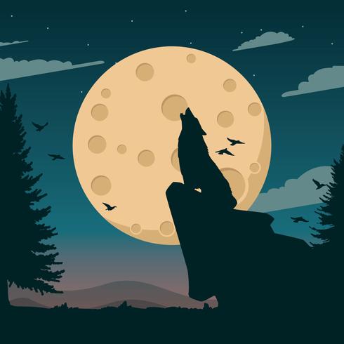 Moon Spacescape Illustration vector