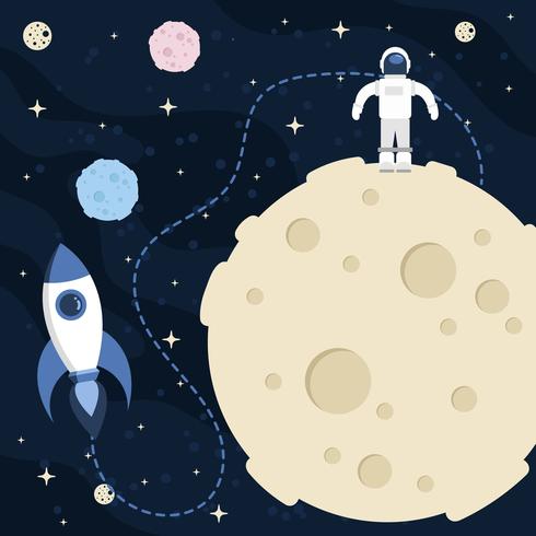 Moon Space Scape Background vector