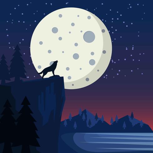 Moon Space Scape Background vector