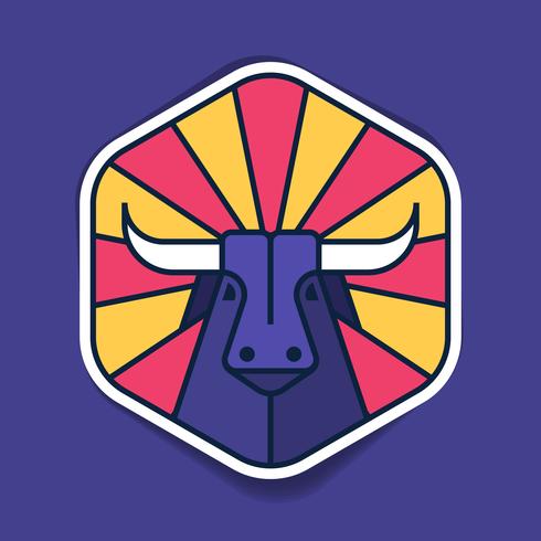 Plantilla de etiqueta del emblema del logotipo de Bull Head vector