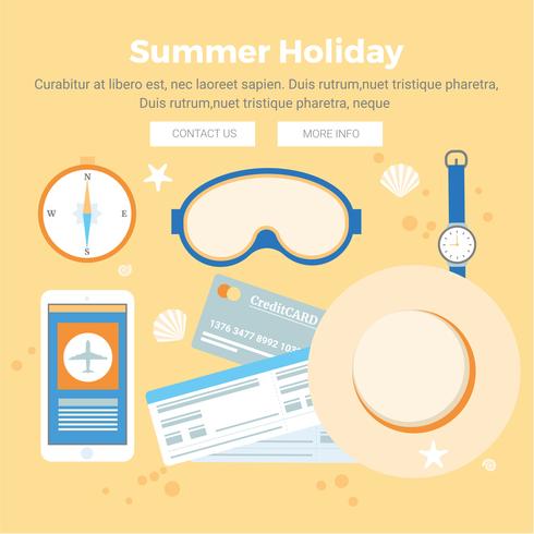 Vector Summer Vacation Design Elements