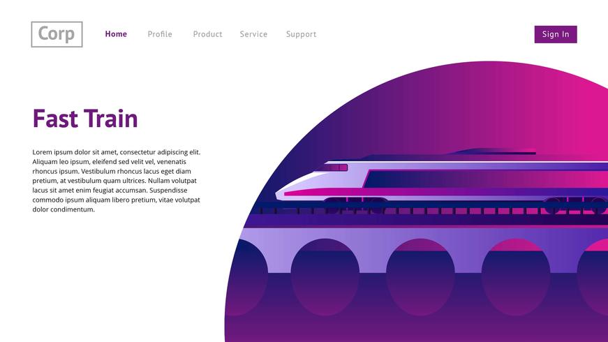 Website Header Train Vector