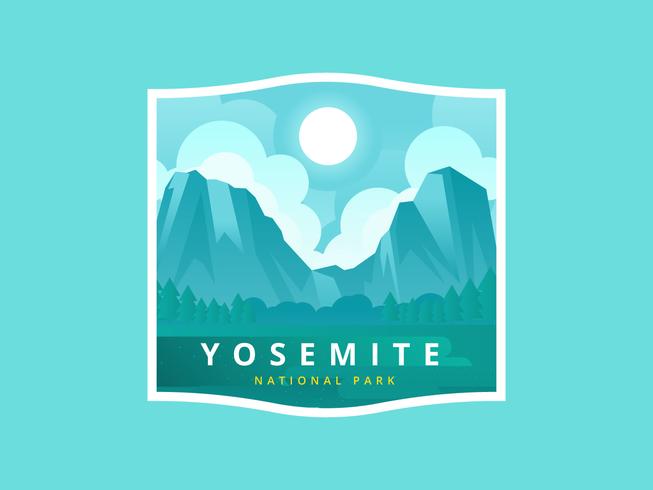 Yosemite National Park Vector Illustration