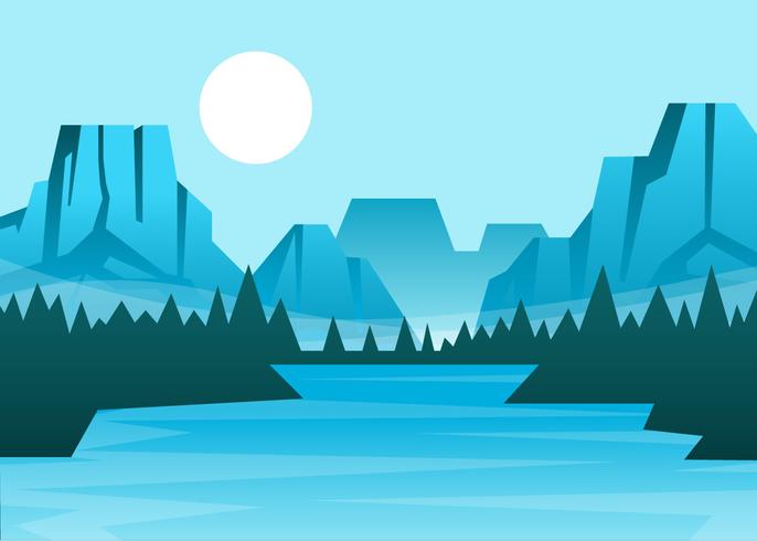 Ilustración del Parque Nacional de Yosemite vector