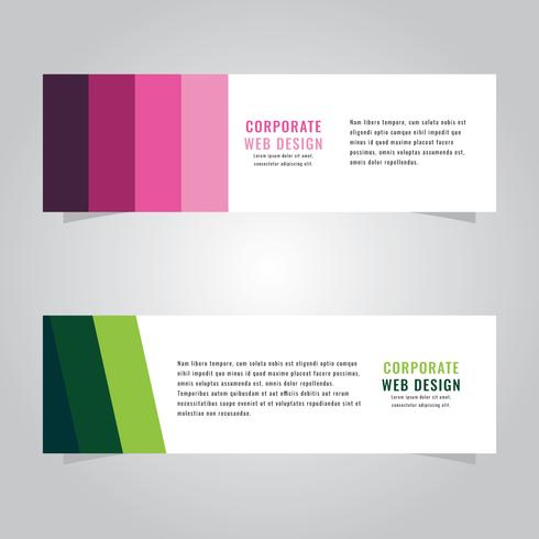 Green And Pink Corporate Web Header vector