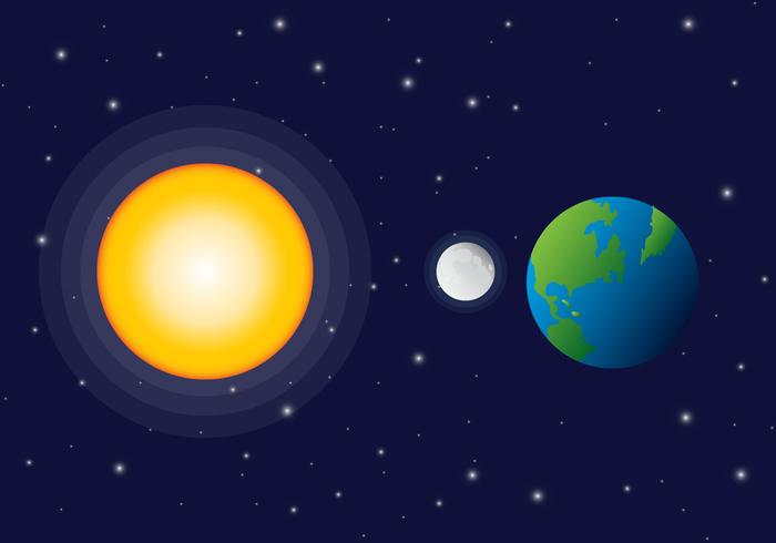 Vue De Lespace Vectoriel Eclipse Solaire Telecharger