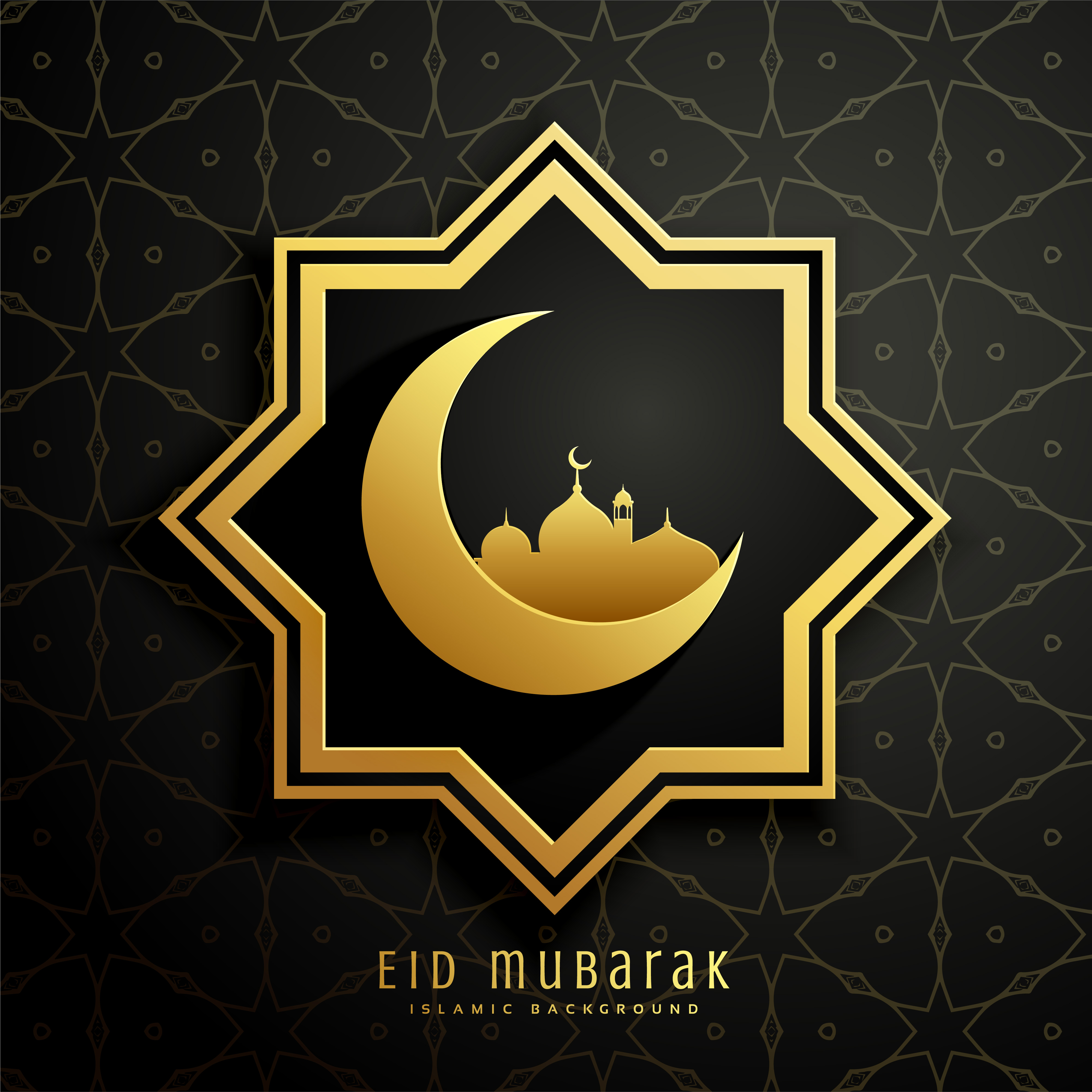 Islamic eid festival pattern background with moon and 