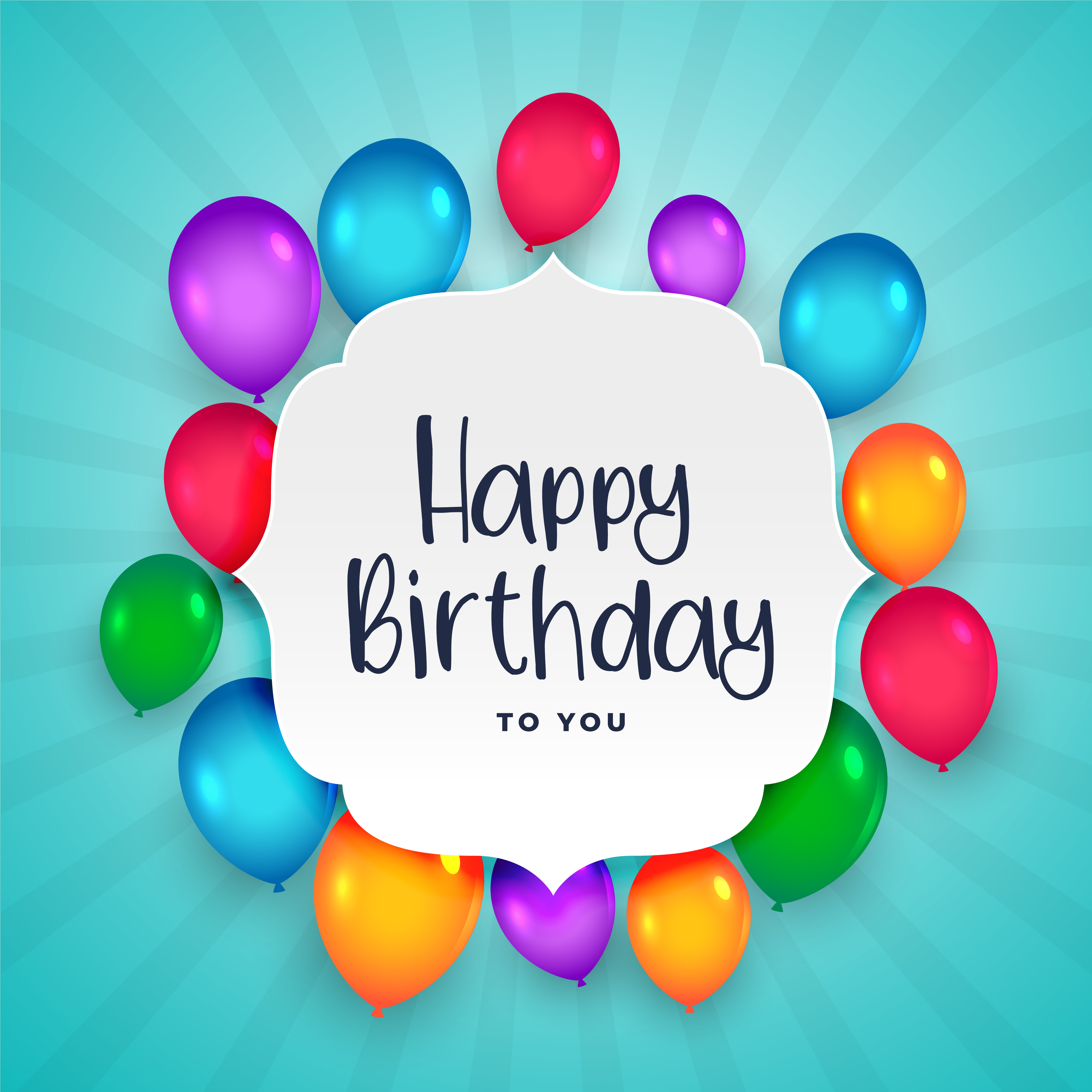 beautiful colorful happy birthday balloons  background 