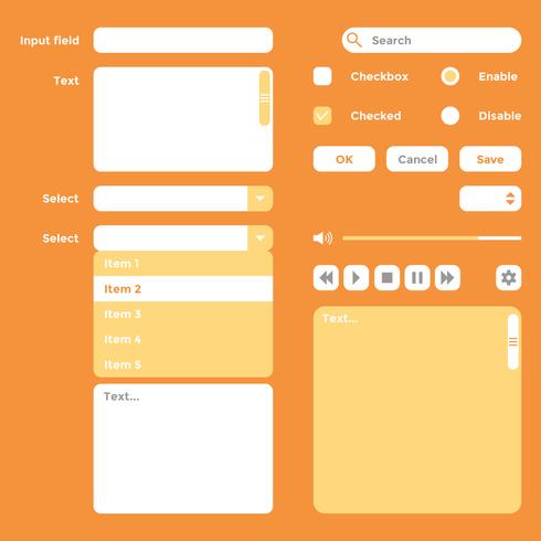 ui kit wireframe elements vector