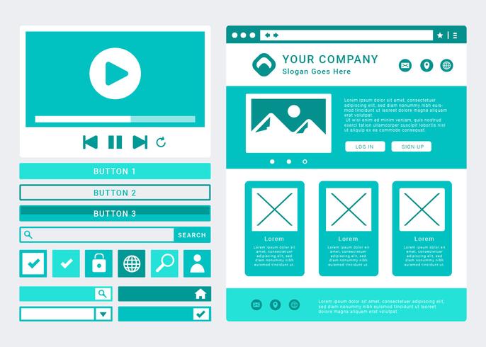 Sitio web Wireframe Layout Vector