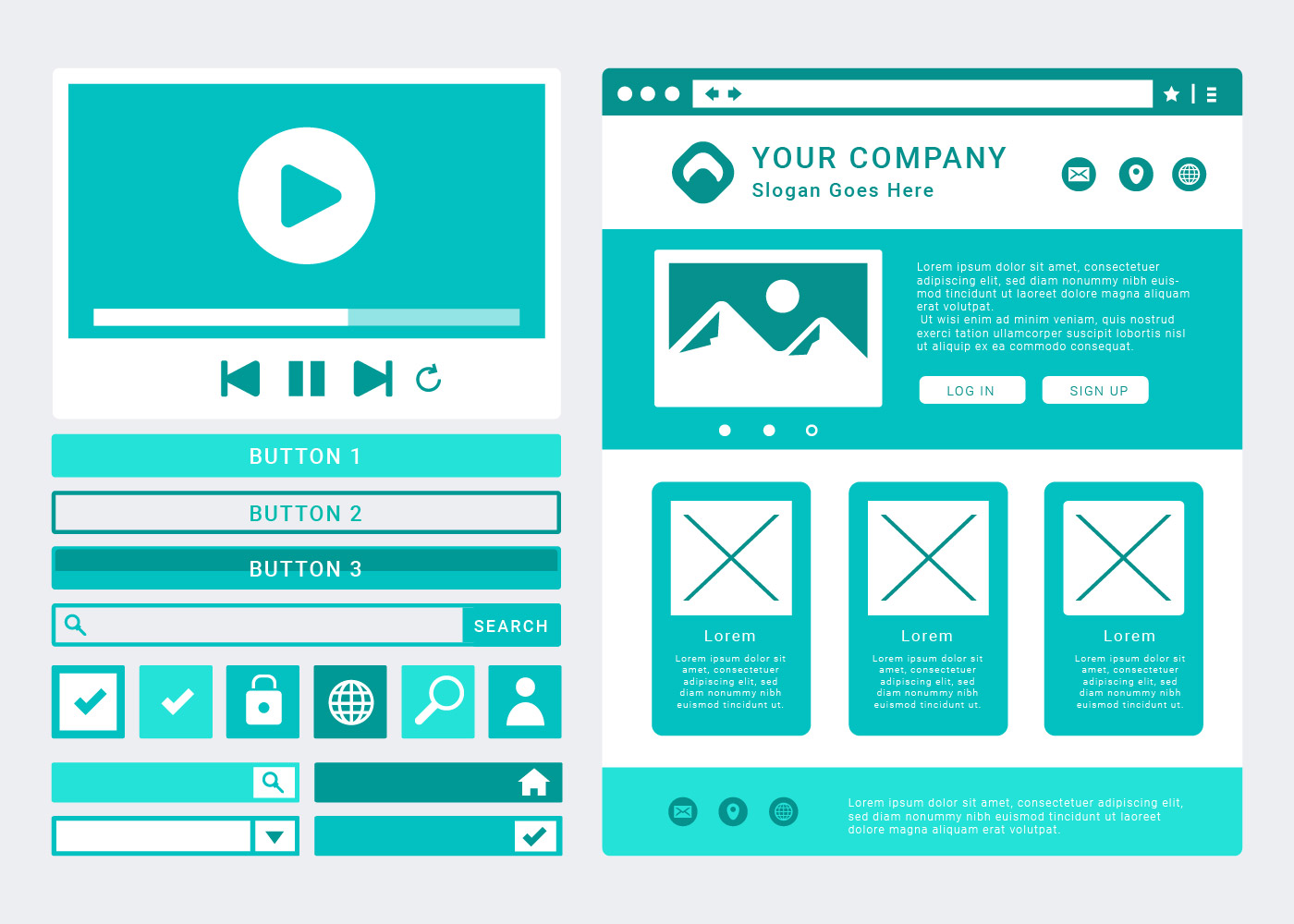 Download Website Wireframe Layout Vector 214851 - Download Free Vectors, Clipart Graphics & Vector Art