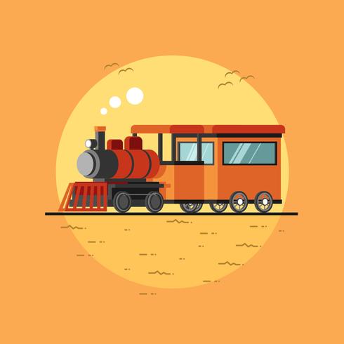 Orange Locomotive Vector