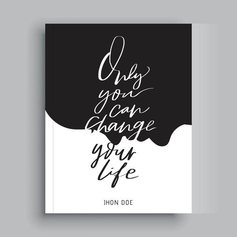 Portada de libro motivacional con letras a mano vector