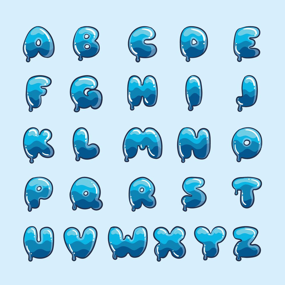 Water Alphabet 214859 Vector Art at Vecteezy