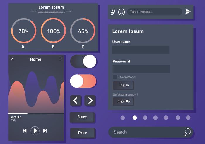 Wireframe elements vector pack