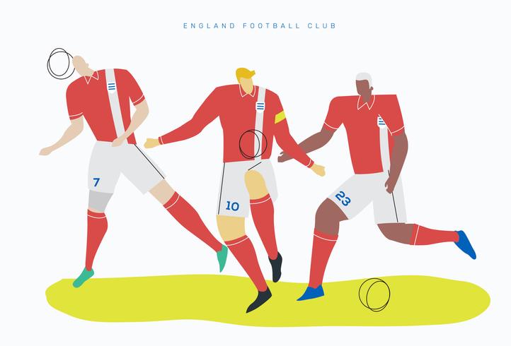 Ilustración de Vector plano de Inglaterra Copa Mundial de fútbol personaje