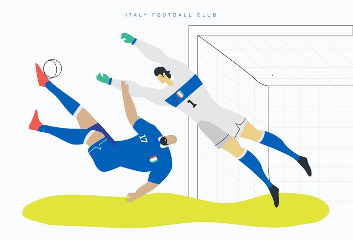 Ilustración de Vector plano de Italia Copa Mundial de fútbol personaje