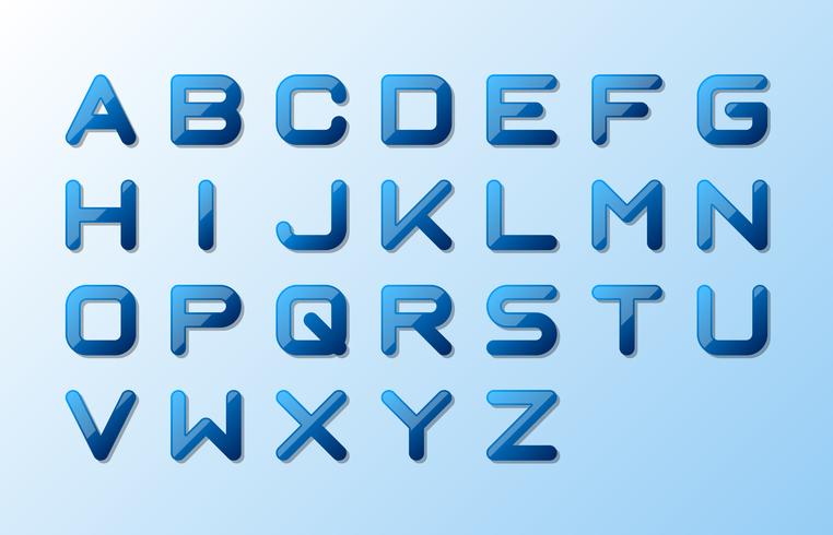 Water Alphabet Upper Case vector